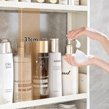 Kệ Mỹ Phẩm Gắn Tường Đa Năng Nhiều Tầng Không Khoan – Tiện Lợi Cho Nhà Tắm & Gia Vị, 79.000₫