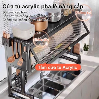 Kệ Nắp Đa Năng Bồn Rửa Nhà Bếp – Giữ Bát Đĩa Gọn, Có Nắp Đậy, Giá 349.000₫ 5