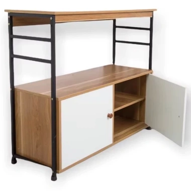 Kệ Nhà Bếp 2 Ngăn Cao Cấp, Khung Sắt Sơn Tĩnh Điện, Đặt Lò Vi Sóng, Sàn Gỗ MDF - Giá ưu đãi 310.000₫