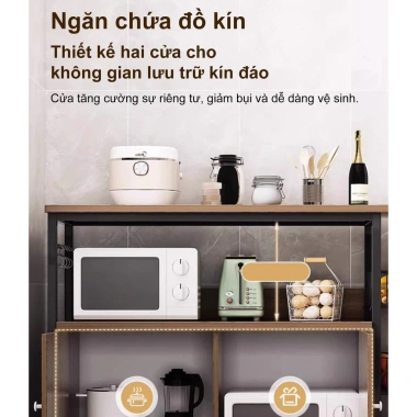 Kệ nhà bếp 80-120cm Xám-Đen - Nhiều ngăn, tủ bếp đa năng, chỉ 669.000 dong