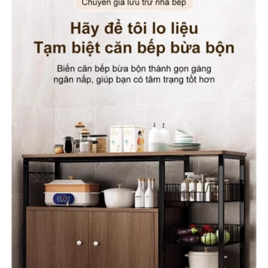 Kệ nhà bếp 80-120cm Xám-Đen - Nhiều ngăn, tủ bếp đa năng, chỉ 669.000 dong 3 Kệ nhà bếp 80-120cm Xám-Đen - Nhiều ngăn, tủ bếp đa năng, chỉ 669.000 dong 3