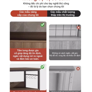 Kệ nhà bếp 80-120cm Xám-Đen - Nhiều ngăn, tủ bếp đa năng, chỉ 669.000 dong