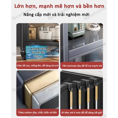 Kệ Nhà Bếp Đa Năng 4-6 Tầng Có Bánh Xe - Giá Ưu Đãi 1.695.000₫ | Newhome 8