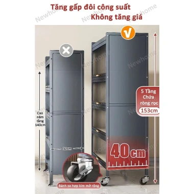 Kệ Nhà Bếp Đa Năng 4-6 Tầng Có Bánh Xe - Giá Ưu Đãi 1.695.000₫ | Newhome 9
