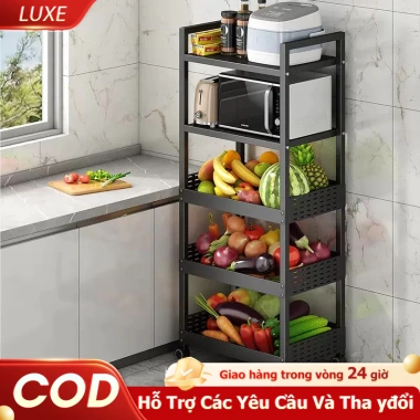 Kệ nhà bếp đa năng LUXE bánh xe di chuyển - Đựng hoa quả, rau củ, đồ, 429.000đ