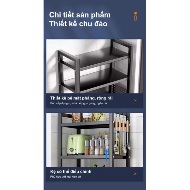 Kệ nhà bếp đa năng LUXE bánh xe di chuyển - Đựng hoa quả, rau củ, đồ, 429.000đ
