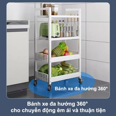 Kệ nhà bếp đa năng LUXE bánh xe di chuyển - Đựng hoa quả, rau củ, đồ, 429.000đ