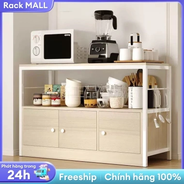 Kệ Nhà Bếp Đa Năng RACK Gỗ MDF và Thép Carbon, Kèm Ngăn Đựng Lò Vi Sóng, Giá Ưu Đãi 549k