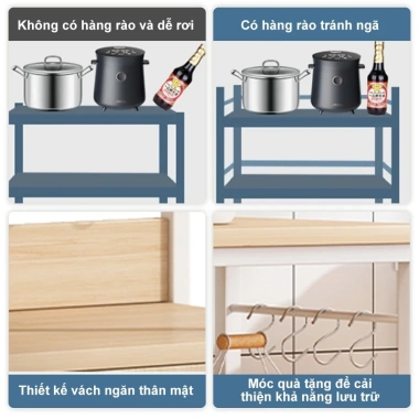 Kệ Nhà Bếp Đa Năng RACK Gỗ MDF và Thép Carbon, Kèm Ngăn Đựng Lò Vi Sóng, Giá Ưu Đãi 549k