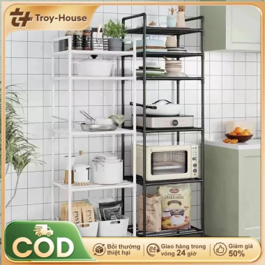 Kệ nhà bếp đa năng sắt 3-6 tầng 150kg, sơn tĩnh điện chống rỉ - Giá 79.000 VND