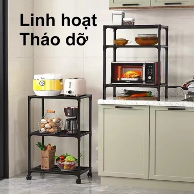 Kệ nhà bếp đa năng sắt 3-6 tầng 150kg, sơn tĩnh điện chống rỉ - Giá 79.000 VND