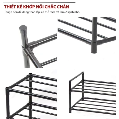 Kệ nhà bếp đa năng sắt 3-6 tầng 150kg, sơn tĩnh điện chống rỉ - Giá 79.000 VND
