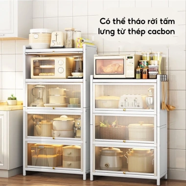 Kệ nhà bếp đa năng thông minh thép carbon có bánh xe - Tiết kiệm không gian, 699.000₫
