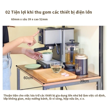 Kệ nhà bếp RICHOME B-H-SH495-D-1 I-R-SH596W - kệ lò vi sóng, giá chỉ 849.000₫