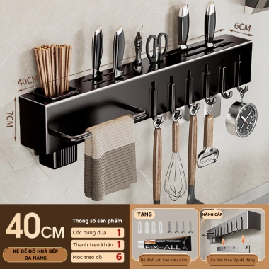 Kệ Nhà Bếp Treo Tường Đa Năng Nhôm – Không Cần Khoan, Tiện Lợi Cho Gia Vị 210,180₫