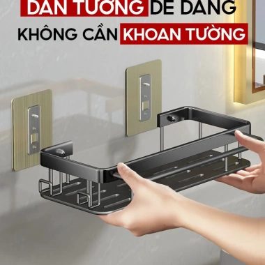 Kệ nhà tắm dán tường DANLE DL 145 - Nhôm cao cấp, dày dặn, miếng dán siêu chắc, giá chỉ 155.000₫