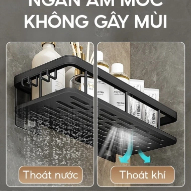Kệ nhà tắm dán tường DANLE DL 145 - Nhôm cao cấp, dày dặn, miếng dán siêu chắc, giá chỉ 155.000₫