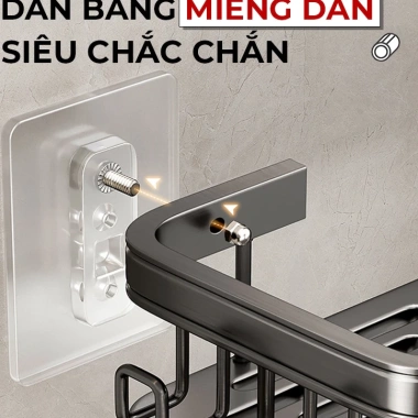 Kệ nhà tắm dán tường Enomax đa năng nhôm cao cấp chống gỉ, kèm phụ kiện lắp đặt, 155.000₫