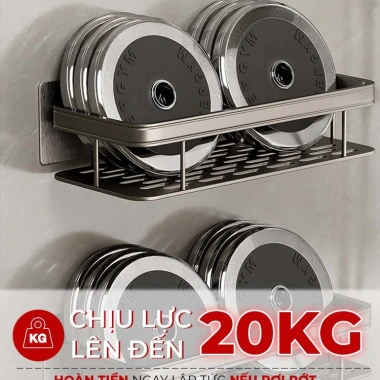Kệ nhà tắm dán tường Enomax đa năng nhôm cao cấp chống gỉ, kèm phụ kiện lắp đặt, 155.000₫