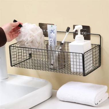 Kệ Nhà Tắm Dán Tường Thép Không Gỉ Cao Cấp Lưới Đa Năng, Góc Tiện Lợi, 23,050₫
