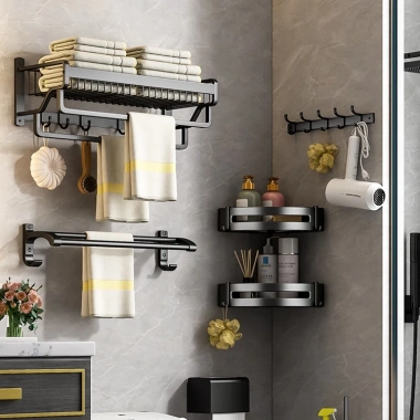 Kệ nhà tắm Enomax đa năng treo tường, đựng mỹ phẩm, dầu gội, lắp đặt nhanh – Giá 89.800₫