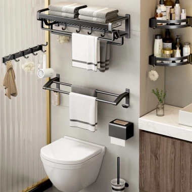Kệ nhà tắm Enomax đa năng treo tường, đựng mỹ phẩm, dầu gội, lắp đặt nhanh – Giá 89.800₫