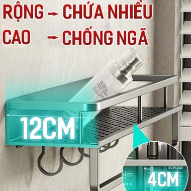 Kệ nhà tắm Enomax dán tường đa năng nhôm hàng không, đựng mỹ phẩm, dầu gội - Bảo hành 10 năm - Giá chỉ 139.000₫ 4 Kệ nhà tắm Enomax dán tường đa năng nhôm hàng không, đựng mỹ phẩm, dầu gội - Bảo hành 10 năm - Giá chỉ 139.000₫ 4