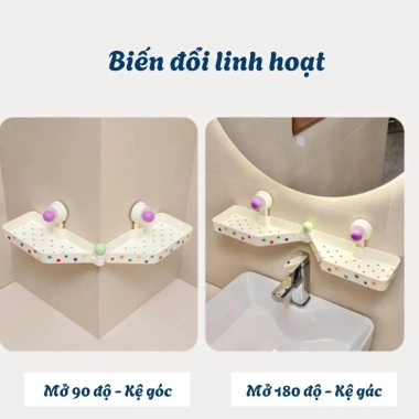 Kệ Nhà Tắm Không Khoan Gắn Bồn Rửa Mặt Mini Xoay 90° Giá Ưu Đãi 129k