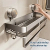 Kệ nhà tắm Zenlife hút chân không, kèm móc treo khăn, giá để dầu gội, sữa tắm, không khoan đục, chống han gỉ, giảm 22% 3