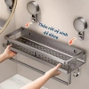 Kệ nhà tắm Zenlife hút chân không, kèm móc treo khăn, giá để dầu gội, sữa tắm, không khoan đục, chống han gỉ, giảm 22% 5
