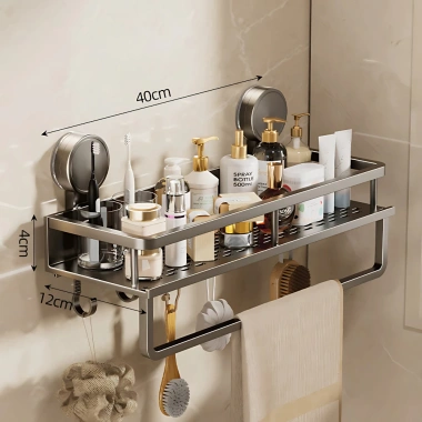 Kệ nhà tắm Zenlife hút chân không, kèm móc treo khăn, giá để dầu gội, sữa tắm, không khoan đục, chống han gỉ, giảm 22% 10 Kệ nhà tắm Zenlife hút chân không, kèm móc treo khăn, giá để dầu gội, sữa tắm, không khoan đục, chống han gỉ, giảm 22% 10