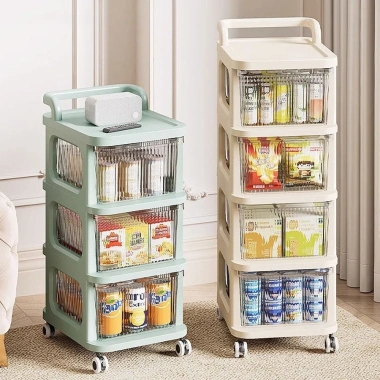 Kệ nhựa ABS đa năng 3‑5 tầng có bánh xe, an toàn, tiện lợi – Giá chỉ 214.938₫