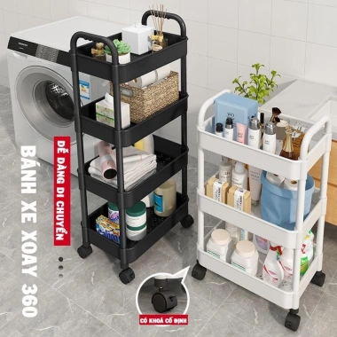 Kệ nhựa đa năng 3-5 tầng có bánh xe - Xe đẩy Spa tiện lợi, giảm giá chỉ 78.000₫ 3