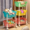 Kệ Nhựa Đa Năng 4 Tầng Hình Gấu - Bánh Xe Di Động, Đựng Đồ Chơi & Gia Đình 6