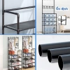 Kệ nhựa đa năng chữ L 4 tầng để giày dép, có móc treo quần áo - Giá chỉ 130.000 VND 2