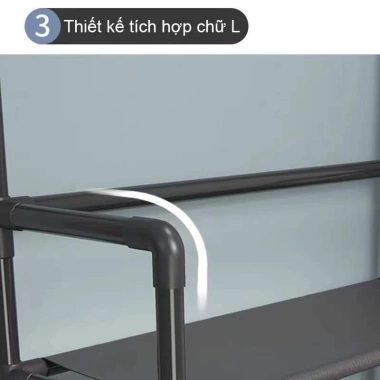 Kệ nhựa đa năng chữ L 4 tầng để giày dép, có móc treo quần áo - Giá chỉ 130.000 VND