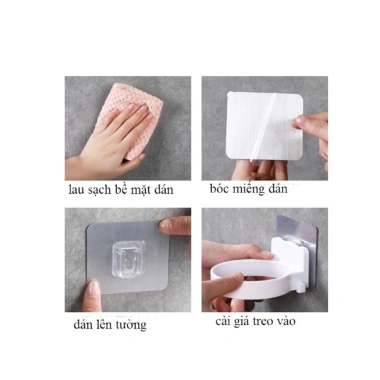 Kệ Nhựa Taky Để Máy Sấy Tóc Dán Tường - Tiện Dụng, Gọn Gàng, Miếng Dán Siêu Chắc, Không Khoan - Giá 39.000 VND 8