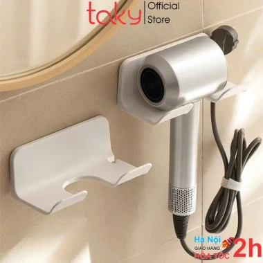 Kệ Nhựa Taky Trắng Dán Tường - Gài Máy Sấy Tóc, Lắp Đặt Dễ Dàng, Tiện Dụng Nhà Tắm Kệ Nhựa Taky Trắng Dán Tường - Gài Máy Sấy Tóc, Lắp Đặt Dễ Dàng, Tiện Dụng Nhà Tắm