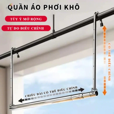 Kệ phơi ban công DREAM OF LOVE - Giá thông minh, điều chỉnh chiều dài ngắn, giảm 20%