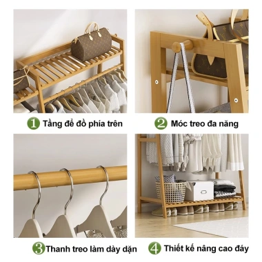 Kệ quần áo đa năng nhiều tầng, chắc chắn cho phòng ngủ & ký túc xá - 316.000₫ 6