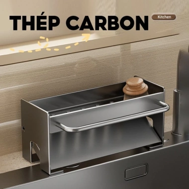 Kệ rửa chén Enomax Thép Carbon treo khăn, miếng rửa, bảo hành 10 năm, 185.000₫ 3