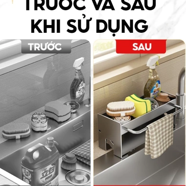 Kệ rửa chén Enomax Thép Carbon treo khăn, miếng rửa, bảo hành 10 năm, 185.000₫ 6