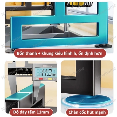 Kệ rửa chén Newhome thép carbon sơn tĩnh điện - Chống bụi mùi, tiết kiệm không gian, giá chỉ 195.000₫ 7
