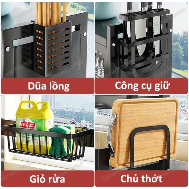Kệ rửa chén Newhome thép carbon sơn tĩnh điện - Chống bụi mùi, tiết kiệm không gian, giá chỉ 195.000₫ 8