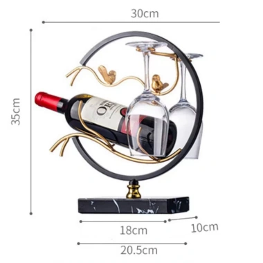 Kệ rượu vang 6 móc treo ly kim loại mạ vàng, đế vân đá sang trọng – Giá chỉ 299.000₫ | Mei Decor