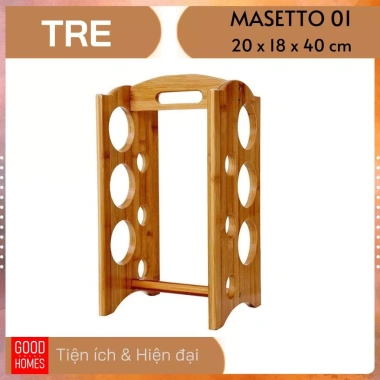 Kệ rượu vang để bàn gỗ tre sang trọng - Giá chỉ 298.000₫, giảm từ 369.520₫