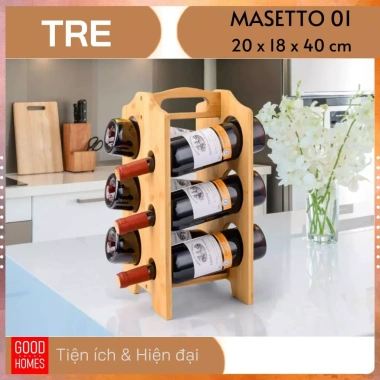 Kệ rượu vang để bàn gỗ tre sang trọng - Giá chỉ 298.000₫, giảm từ 369.520₫ 4 Kệ rượu vang để bàn gỗ tre sang trọng - Giá chỉ 298.000₫, giảm từ 369.520₫ 4