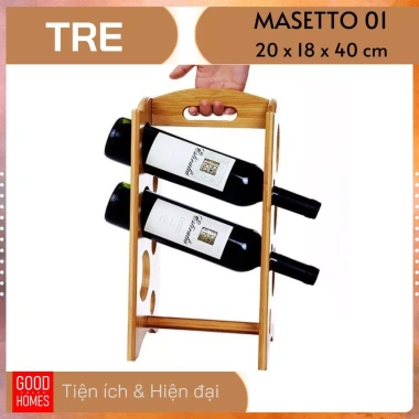 Kệ rượu vang để bàn gỗ tre sang trọng - Giá chỉ 298.000₫, giảm từ 369.520₫