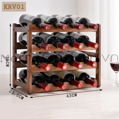 Kệ rượu vang Hoả Tốc HN gỗ cao cấp tre khối, 9-12-16 chai, giá 459.000₫