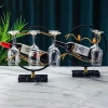 Kệ rượu vang sang trọng với 6 móc ly kim loại mạ vàng, đế vân đá - giảm giá 300.000₫ 3